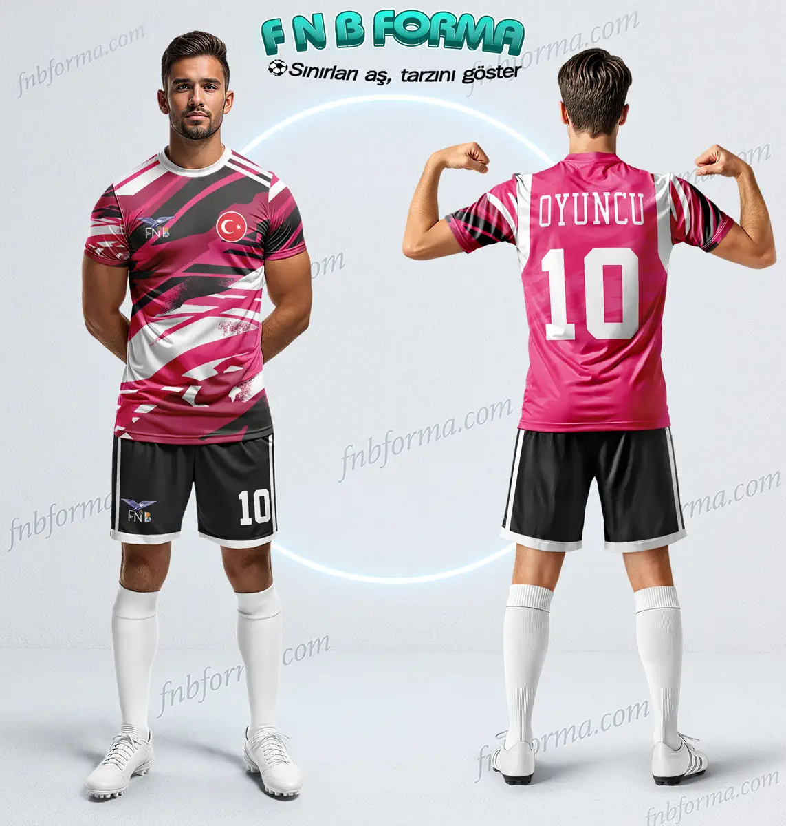 Dark red football kit with sharp dynamic stripe patterns and bold modern look